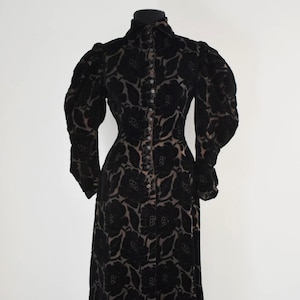 Antique Voided Silk Velvet Floral Coat