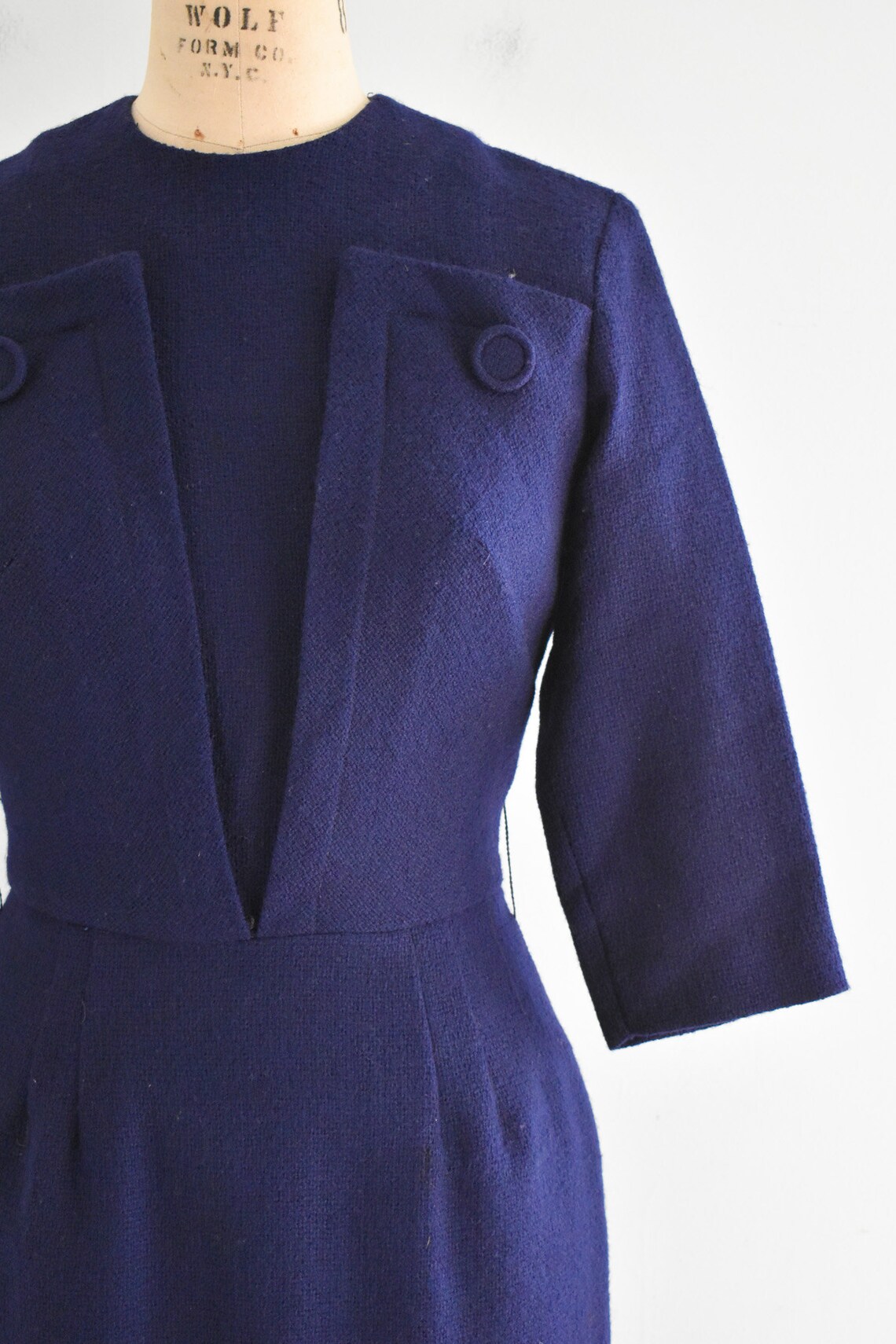 1950s Jerell Jr. Navy Wool Wiggle Dress - Etsy