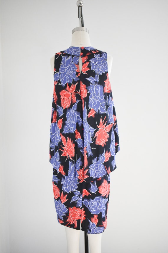 1980s Chetta B Rayon Floral Tiered Dress - image 5