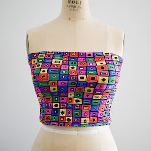 1980s Multi-Colored Knit Tube Top