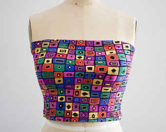 1980s Multi-Colored Knit Tube Top