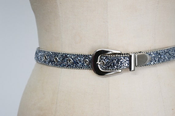 1980s/90s Capezio Silver Glitter Belt - image 2