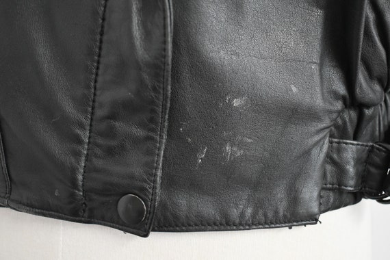 1980s Fidelity Black Leather Motorcyle Jacket - image 9