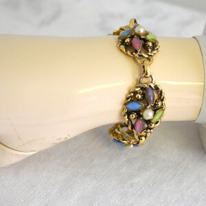 1970s Sarah Coventry Link Bracelet with Multi-Colored Stones image 3