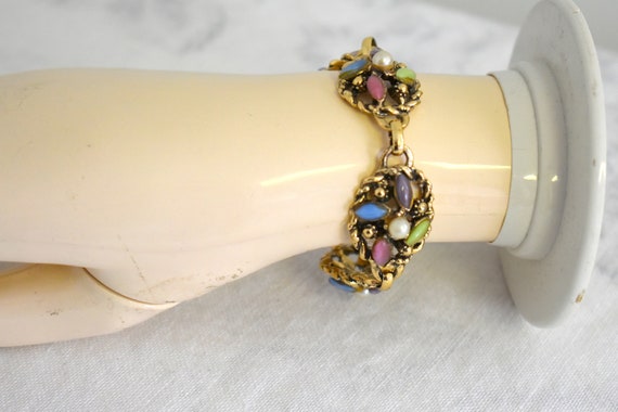 1970s Sarah Coventry Link Bracelet with Multi-Col… - image 3