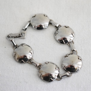 Vintage Silver Dome Circle Bracelet