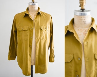 1970s Big Mac Ocher Button Front Work Shirt