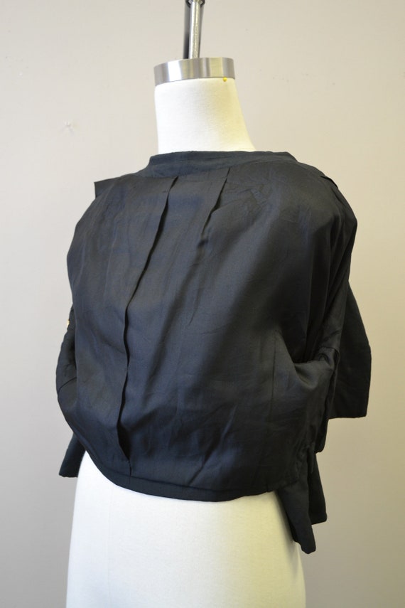 1950s Ben Zuckerman Black Silk Cropped Jacket - image 7