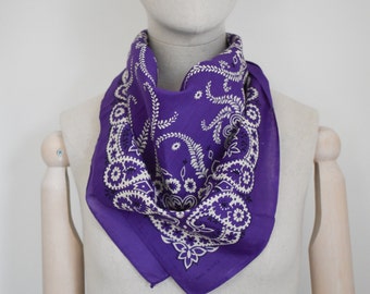 1980s Purple Cotton Bandana