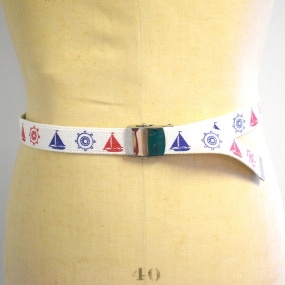 1980s Nautical Canvas Belt - image 1