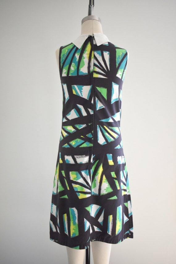 1960s Abstract Print Cotton Dress - image 5