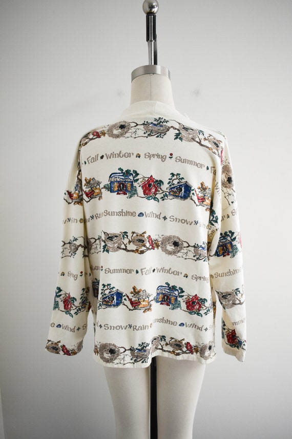 1990s Four Seasons Printed Knit Shirt - image 6