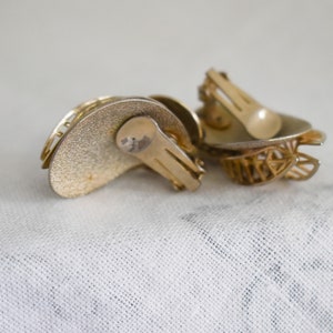 1960s Gold Leaf Clip Earrings image 5