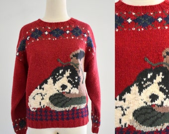1990s Woolrich Puppies Chunky Wool Sweater