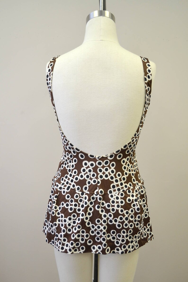 1960s Jantzen Brown Print Swimsuit image 4