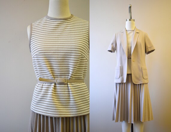 1960s/70s Marty Gutmacher Poly Knit Skirt Set