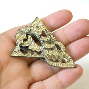 Art Deco Rhinestone Fur Clip