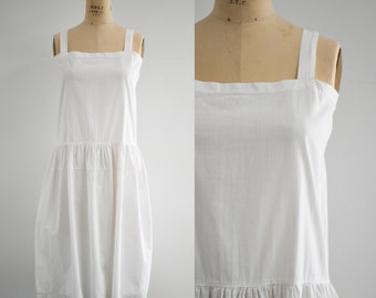 1920s White Cotton Slip with Lace Trim