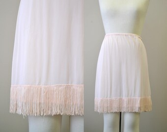 1960s Pink Fringed Half Slip