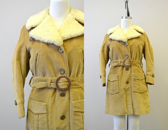 1970s Misty Harbor Corduroy Faux Shearling Coat