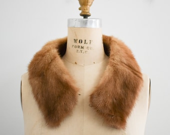 1950s Light Brown Fur Collar