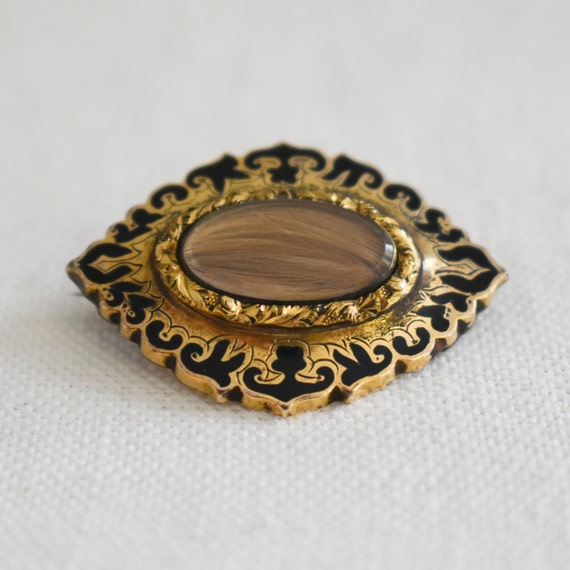 Victorian Hair Mourning Brooch