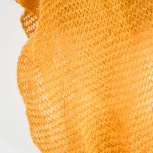 1970s Golden Yellow Open Knit Scarf image 5