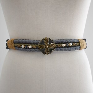 1980s/90s Tie Cord Belt with Rhinestone Accent