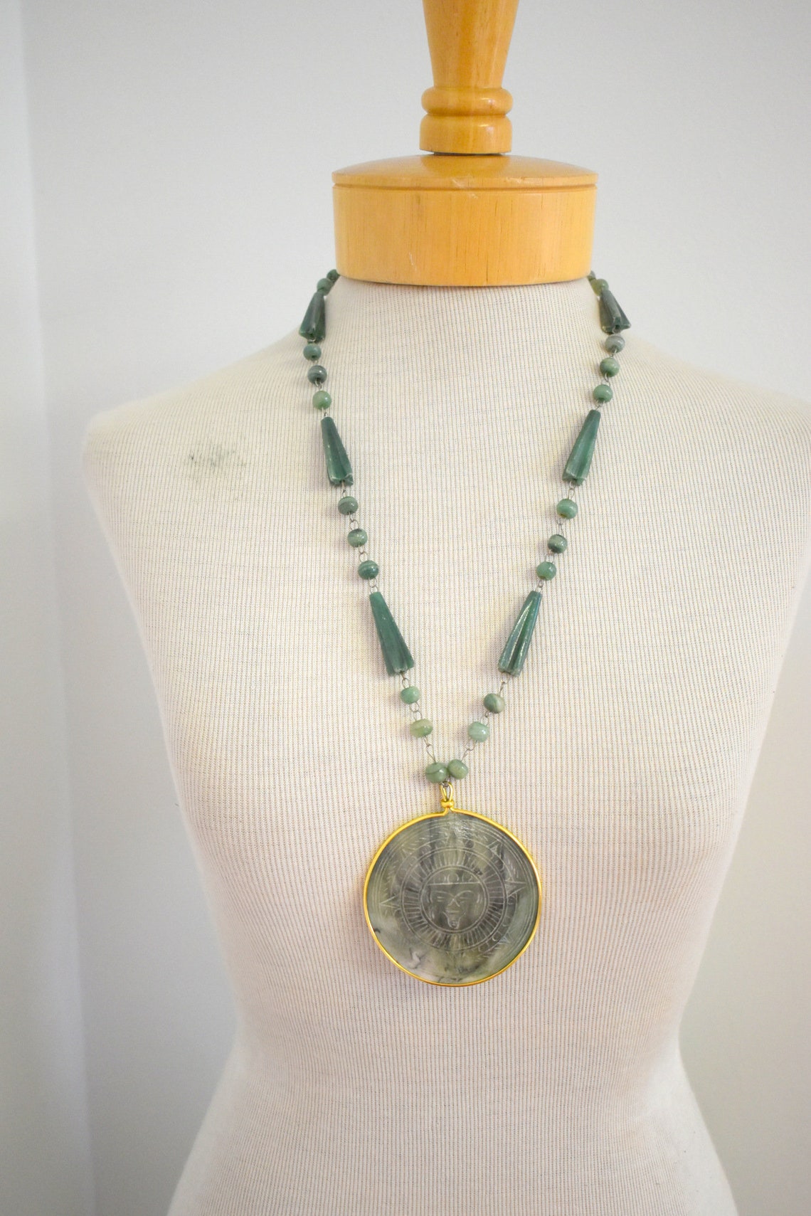 1940s Mexican Bead Necklace With Pendant Etsy