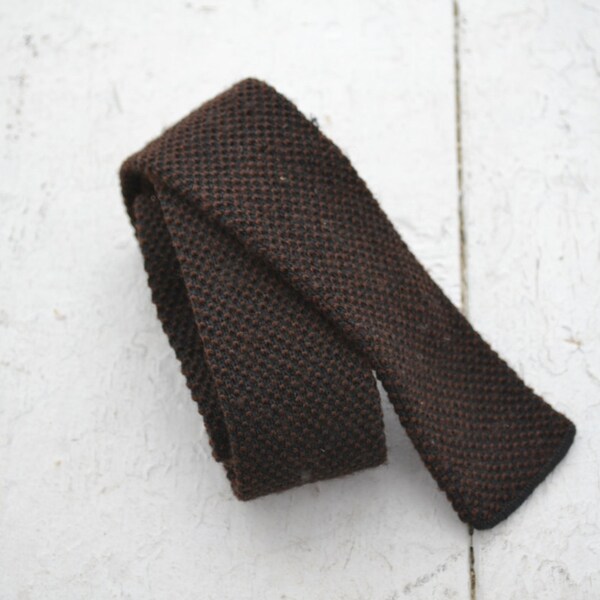 1960s Woolster Wool Knit Square End Necktie