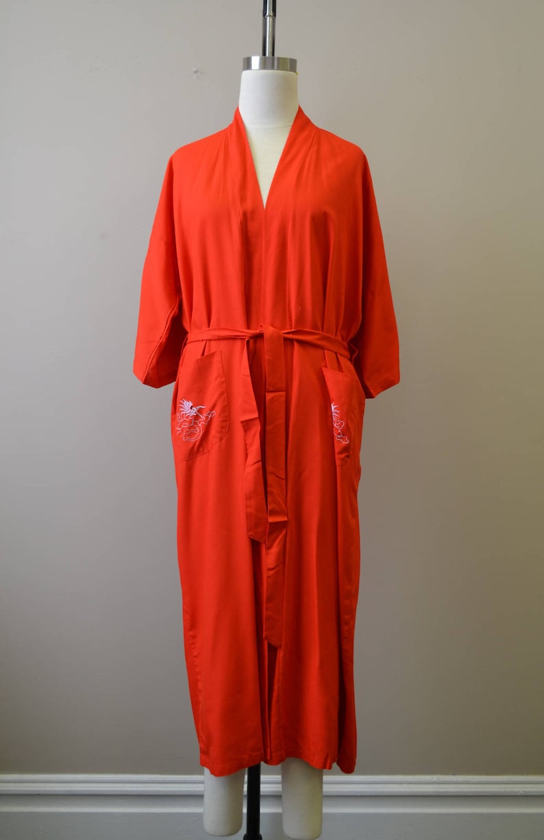1970s Red Dragon Robe