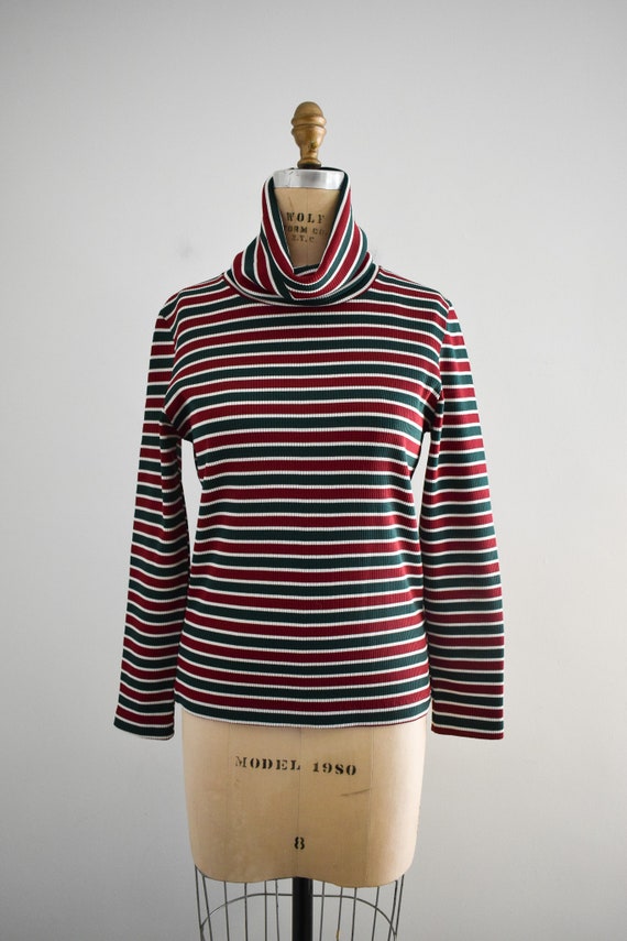 1970s/80s Striped Knit Turtleneck - image 2