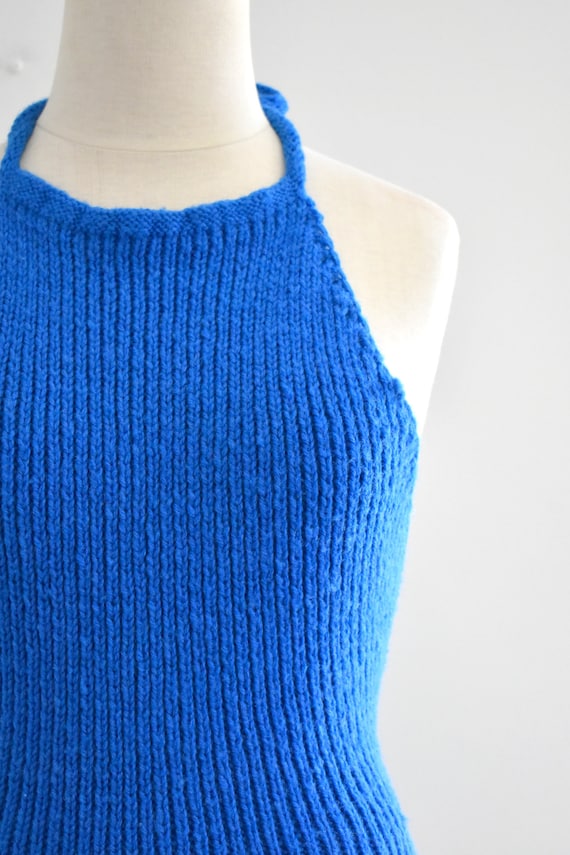 Vintage Blue Sweater Knit Swimsuit - image 3