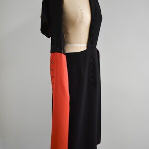 1940s Black Evening Dress with Red Skirt