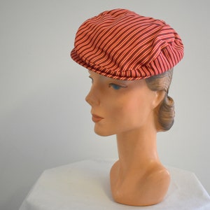 1940s/50s Red Striped Newsboy Cap image 2