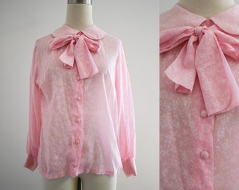 1960s Pink Sheer Blouse