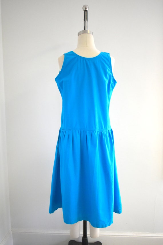 1980s Turquoise Jumper Dress - image 5