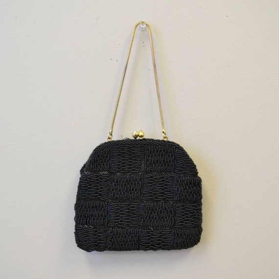 1960s Stylecraft of Miami Black Beaded Purse - image 1