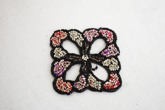 Antique Beaded Applique Patch - image 6