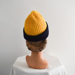 1970s Yellow and Navy Beanie image 3