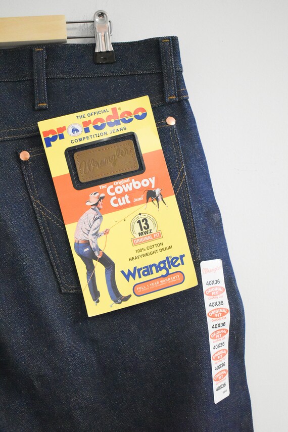 1980s NOS Wrangler Dark Wash Jeans, 40x36 - image 7