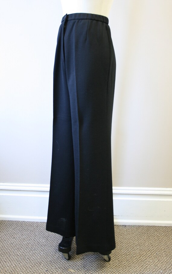 1970s Black Wide Leg Trousers - image 5