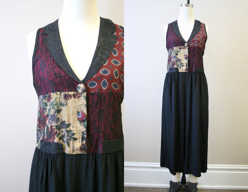 1990s Menswear Inspired Patchwork Cropped Jumpsuit