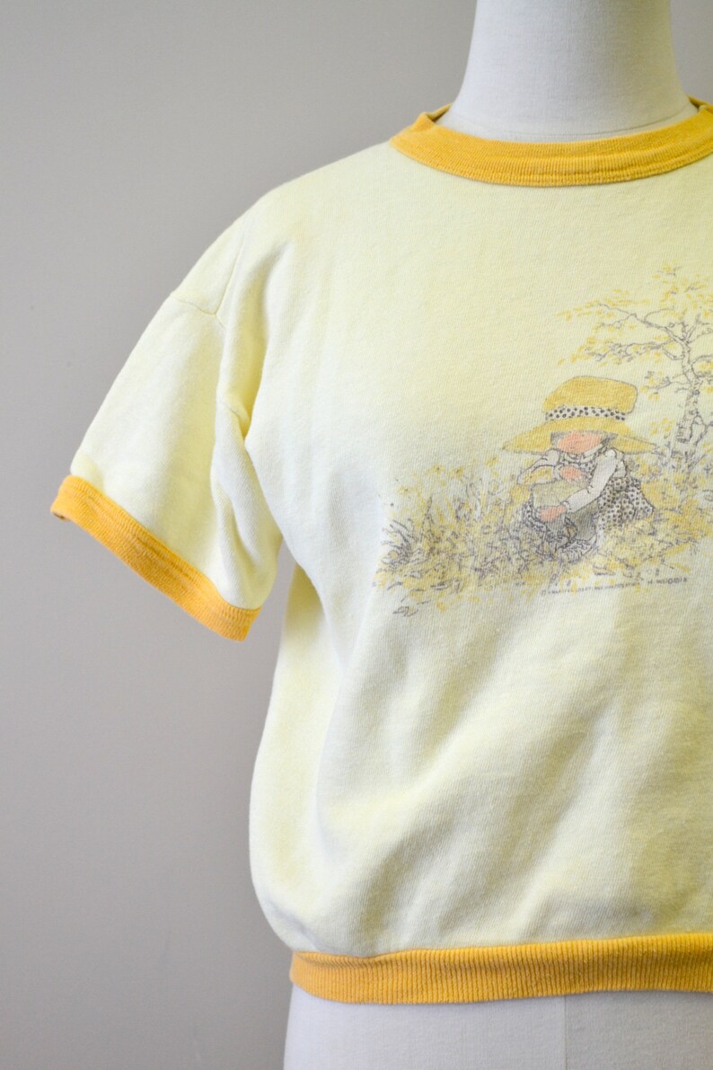 1980s Holly Hobbie Yellow Short Sleeve Sweatshirt