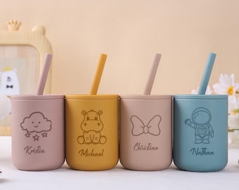 Personalized Engraved Silicone Cup 7oz for Babies/ Leak-Proof Tumbler/ Custom Toddler Gift/ Easter & Baby Shower/ Ideal for First Birthday