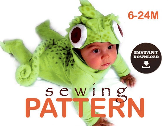 PATRÓN de costura Disfraz de bebé inspirado en Pascal, el camaleón de  Enredados tallas 6M a 24M Leer descripción completa - Etsy México