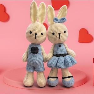 Crochet Rabbit doll, Cute Bunny Plushie, Adorable Handmade Gift for Toddlers