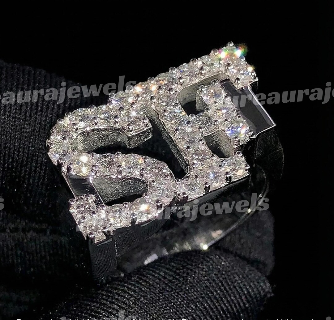 Dmx Rapper Ring Custom Name Logo Diamond Ring, Rapper Men's Hip Hop Letter Ring, Iced ...