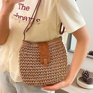 Handwoven Crossbody Bag: Soft Fabric Summer Beach Purse