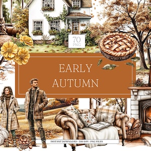 Early Autumn Digital Watercolour Clipart | Transparent PNG clipart bundle | Fall clipart | Commercial Use | Digital Download